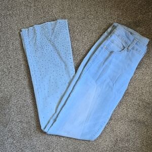 Wax Jean Light Blue Denim with Rhinestone Accents